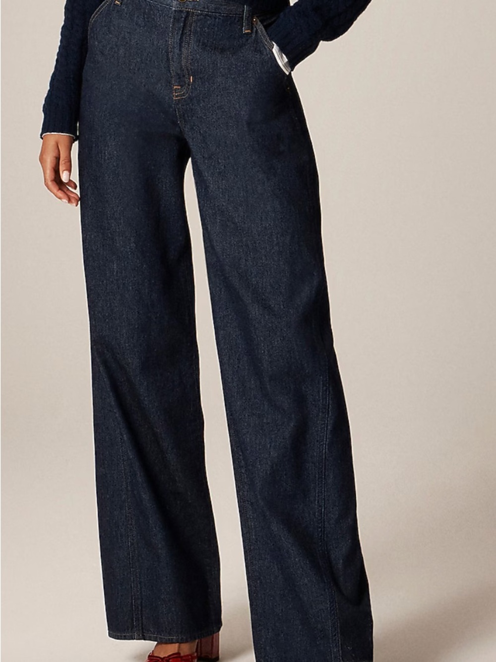 J. Crew Utility Low Rise Wide Leg Jean in Rinse Wash